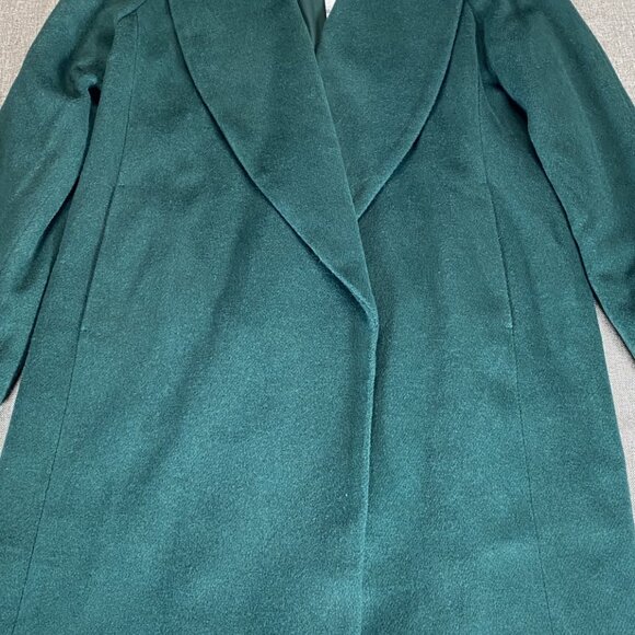 Ann Taylor Factory Wool Blend Open Front Coat Women's Small Green NWT NO BELT - Picture 4 of 15
